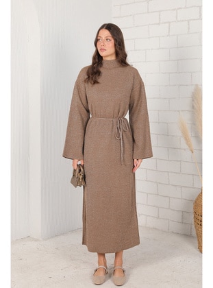 Brown - Modest Dress - Melike Tatar