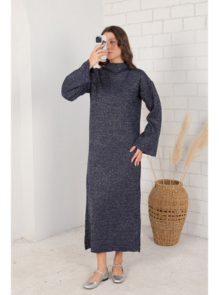 Navy Blue - Modest Dress - Melike Tatar