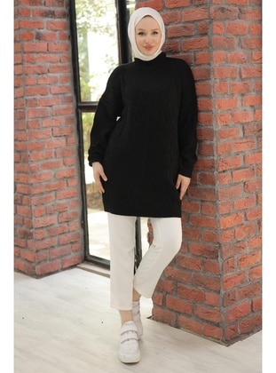 Black - Knit Tunics - Hafsa Mina