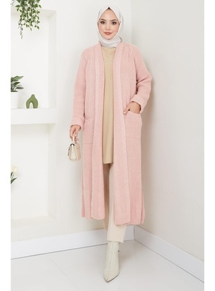 Powder Pink - Knit Cardigan - Hafsa Mina