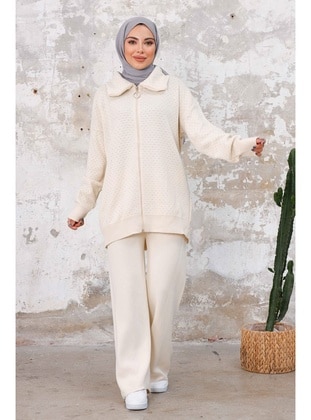 Ecru - Knit Suits - Bestenur