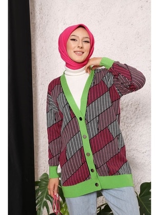 İmaj Butik Green Knit Cardigan