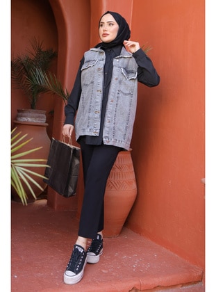 Anthracite - Unlined - Vest - İmaj Butik