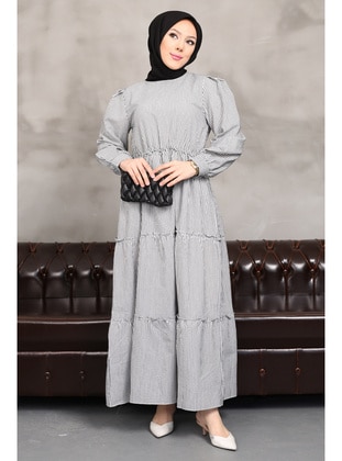 Anthracite - Unlined - Modest Dress - İmaj Butik