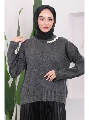 Anthracite - Knit Sweaters - İmaj Butik