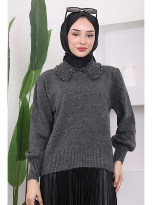 Anthracite - Knit Sweaters - İmaj Butik