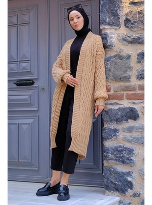 Camel - Knit Cardigan - Hafsa Mina