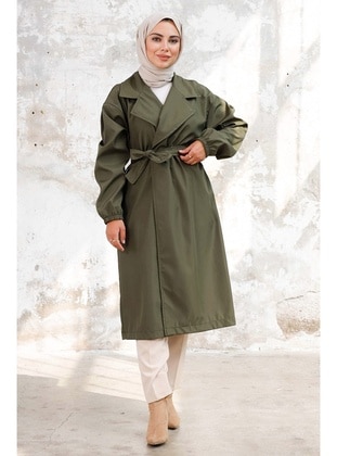 Khaki - Trench Coat - Bestenur