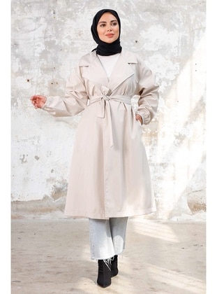 Stone Color - Trench Coat - Bestenur