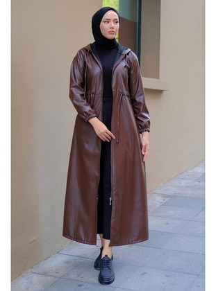 Brown - Topcoat - Hafsa Mina