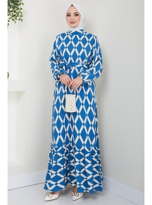 Blue - Modest Dress - Hafsa Mina