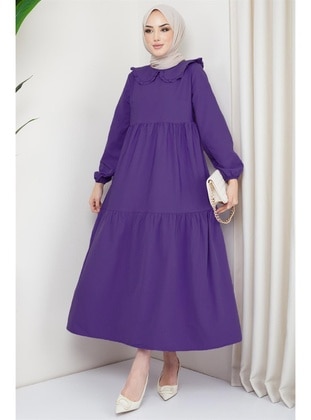 Purple - Modest Dress - Hafsa Mina