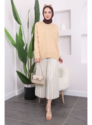 Beige - Knit Sweaters - İmaj Butik