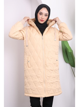 Beige - Fully Lined - Puffer Jackets - İmaj Butik