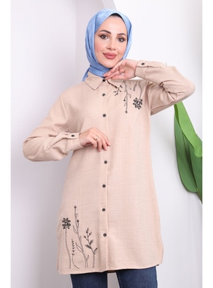 Beige - Blouses - İmaj Butik