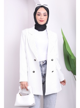 White - Fully Lined - Jacket - İmaj Butik