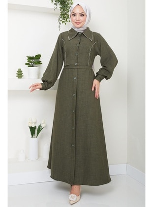 Khaki - Modest Dress - Hafsa Mina