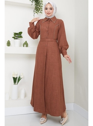 Tan - Modest Dress - Hafsa Mina