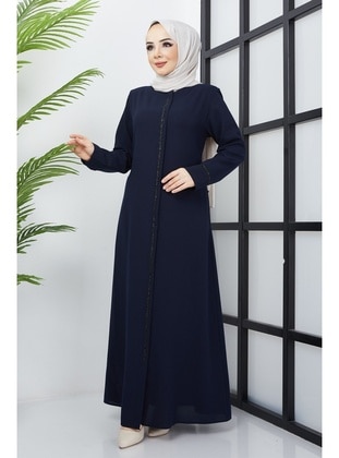 Navy Blue - Abaya - Hafsa Mina