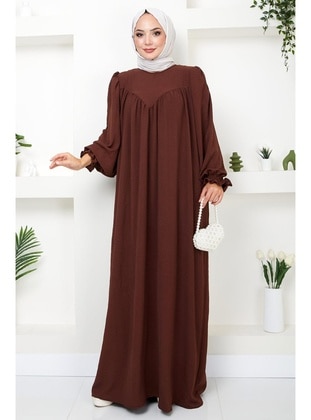 Brown - Modest Dress - Hafsa Mina