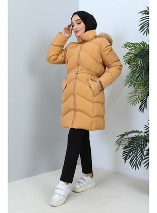 Camel - Unlined - Puffer Jackets - İmaj Butik