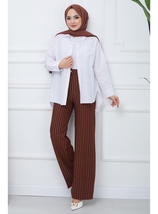 Brown - Pants - Hafsa Mina