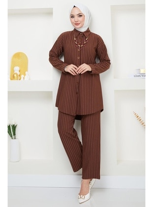 Brown - Suit - Hafsa Mina