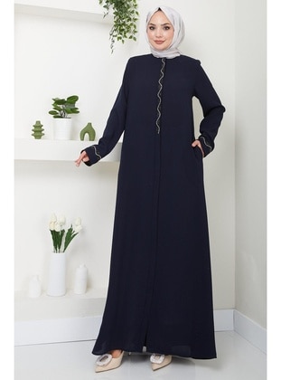 Navy Blue - Abaya - Hafsa Mina