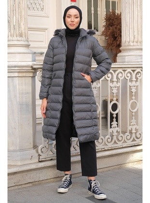 Grey - Puffer Jackets - Hafsa Mina