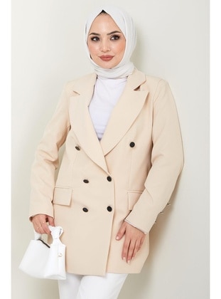 Beige - Jacket - Hafsa Mina