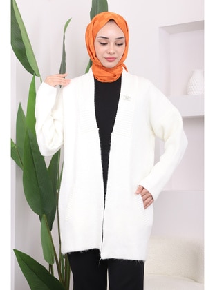 Ecru - Knit Cardigan - İmaj Butik