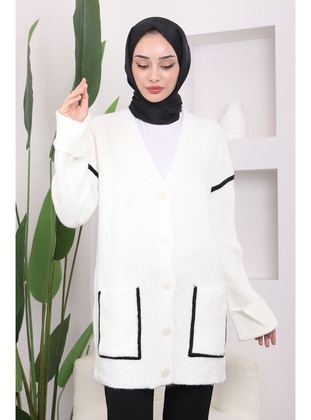 Ecru - Knit Cardigan - İmaj Butik