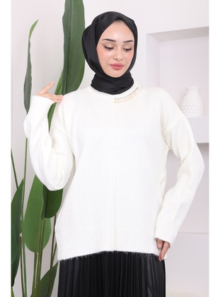 Ecru - Knit Sweaters - İmaj Butik