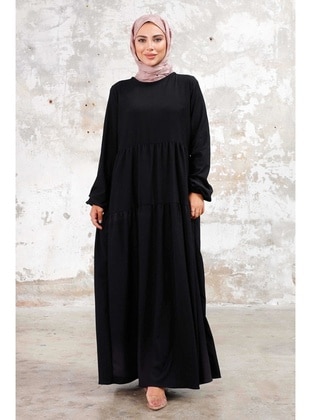 Black - Modest Dress - Bestenur