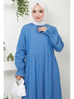 Light Blue - Modest Dress - Hafsa Mina