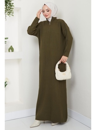 Khaki - Modest Dress - Hafsa Mina