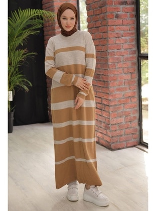 Stone Color - Modest Dress - Hafsa Mina