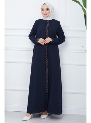 Navy Blue - Abaya - Hafsa Mina