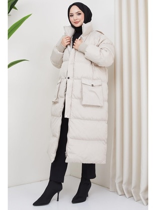 Ecru - Puffer Jackets - Hafsa Mina