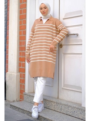 Camel - Knit Tunics - Hafsa Mina