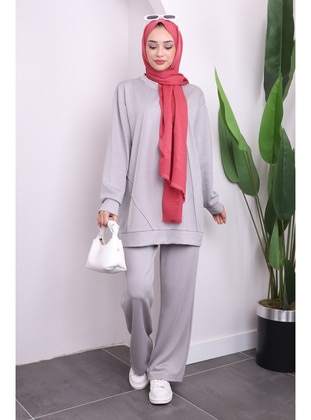 Grey - Unlined - Suit - İmaj Butik