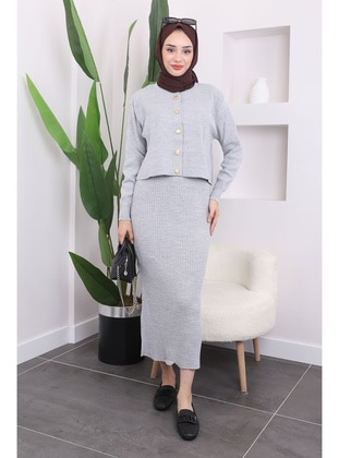 Grey - Knit Dresses - İmaj Butik