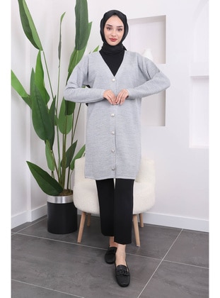 Grey - Knit Cardigan - İmaj Butik