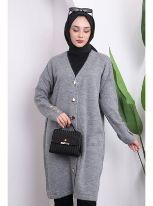 Grey - Knit Cardigan - İmaj Butik