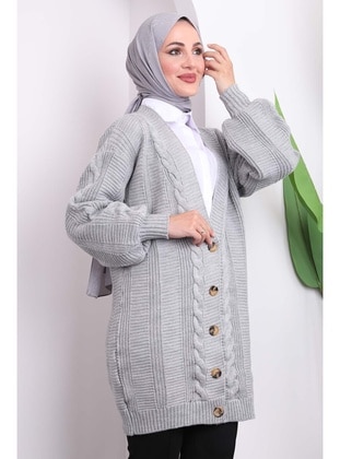 Grey - Knit Cardigan - İmaj Butik