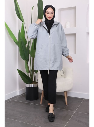 Grey - Trench Coat - İmaj Butik