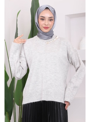 Grey - Knit Sweaters - İmaj Butik