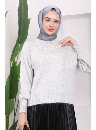 Grey - Knit Sweaters - İmaj Butik