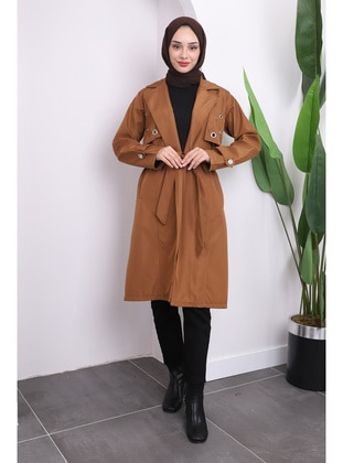 Brown - Trench Coat - İmaj Butik