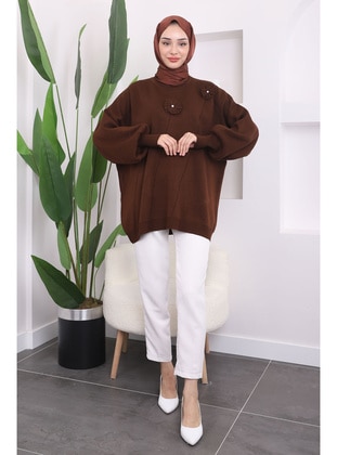 Brown - Knit Sweaters - İmaj Butik